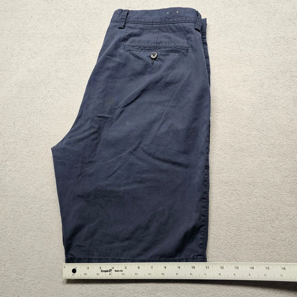 J.Crew Chino Shorts Men 35 Navy Regular Fit Flat Front Slash Pocket 10.5